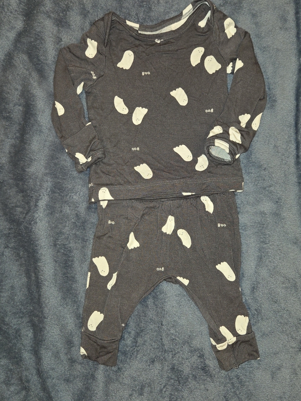 Carter's Grey Ghost Print Long-Sleeve Pajama Set